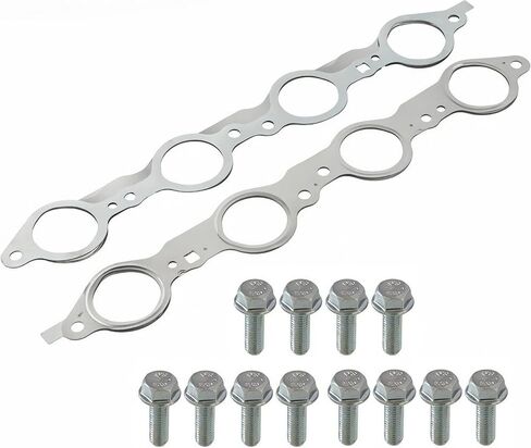 LS MLS Exhaust Manifold Header Gasket Pair W/Bolts Compatible with Chevy Silverado Sierra Suburban 1500 2500 HD LS1 4.8 5.3 5.7 6.0 6.2L 1997-2018 ，551696, 12617944 in Saudi Arabia