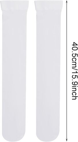 3Pairs Knee High Socks for Women Stretchy Thigh High Stocking Long white Knee High Sock for Casual Outdoor Cosplay in Saudi Arabia