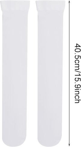 3Pairs Knee High Socks for Women Stretchy Thigh High Stocking Long white Knee High Sock for Casual Outdoor Cosplay in Saudi Arabia