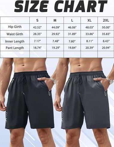 Men's Summer Athletic Shorts Elastic Waist Functional Zippered Pockets for Gym Outdoor in Saudi Arabia