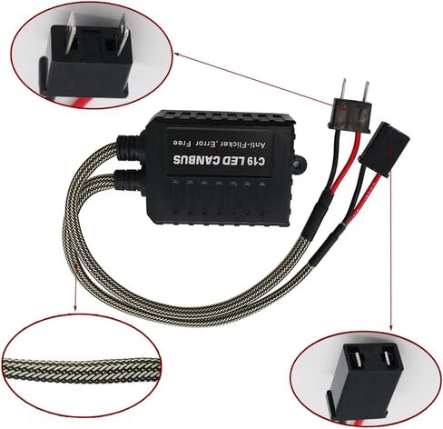 Led Decoder, 2-Packs Car 24V DC C19 LED Head Light Decoders, Compatible with 24V Vehicles and Apply to H7 LED Lights in Saudi Arabia