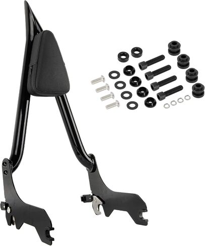 PSLER 25 بوصة الركاب الخلفي Sissy Bar Back Assembly ، إطار فولاذي مع حشو عالي الكثافة ، يناسب ناعم 2018-2025 FLDE ، FLHC ، FLHCS ، FLSL ، FXBB ، FXBBS ، FXST ، Black in Saudi Arabia