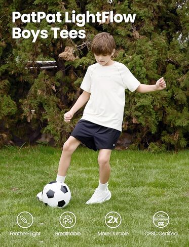 PATPAT Boys Athletic Shirts, Short Sleeve Performance Tee for Boy Girl Kids Youth, Ultra Lightweight & Quick Dry T-Shirt in Kuwait