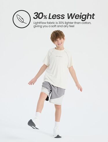 PATPAT Boys Athletic Shirts, Short Sleeve Performance Tee for Boy Girl Kids Youth, Ultra Lightweight & Quick Dry T-Shirt in Kuwait