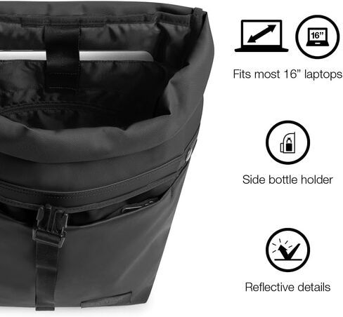 EASTPAK Up Roll – 23L Roll-Top Backpack with 16" Laptop Sleeve, Security Pocket, Bottle Holder & Water-Resistant Finish, Tarp Khaki in Saudi Arabia
