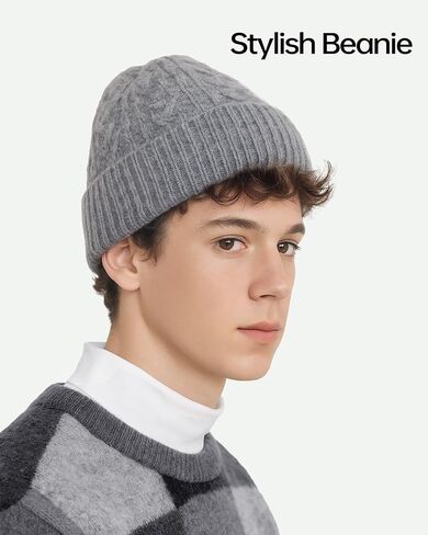 Zylioo XXL Oversize Cable Beanie Hat for Men Women,Large Knit with Fleece Lining,Winter Ski Hats for Cold Weather in Saudi Arabia