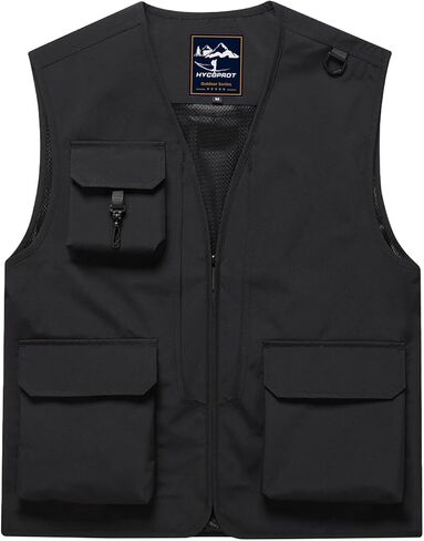 HYCOPROT Men’s Outdoor Fishing Vest, Lightweight Waterproof Sleeveless Utility Cargo Jacket for Hiking Hunting in Saudi Arabia