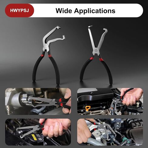 Electrical Disconnect Pliers 2Pcs, Rake Shaped Jaws Electrical Connector Pliers, Solid Metal Disconnect Tools with Anti-Slip Grip for Automotive Hose Fuel Line Removal(1 * 60°+ 1*Straight) in Saudi Arabia