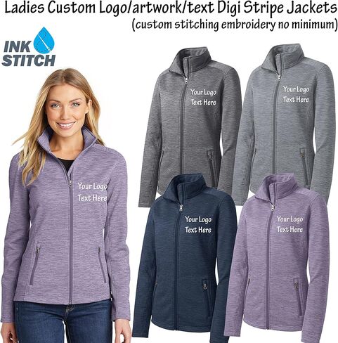حبر Stitch Ladies تصميم مخصص الخاص بك شعار الخاص بك مخيط التطريز Digi Stripe Jukets (L231) in Saudi Arabia