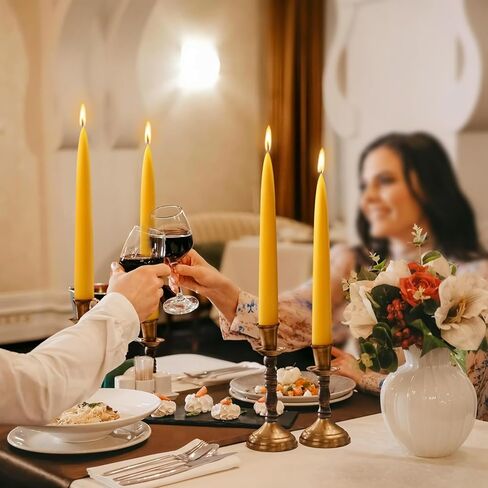 12 شموع حزمة شمع العسل ، 8 بوصة شمع العسل النقي الخالص غير سامة ، 8 ساعات محترقة عصي شموع طبيعية 100 ٪ ، شمع نحل لا يدخن وغير مدخن للمنزل ، الصلاة ، مدببة طويلة in Kuwait