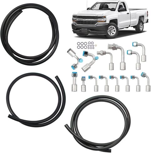 طقم خرطوم AC ملاءمة لسيارات GM Cars Truck ، خراطيم طول تكييف الهواء متوافق مع Buick Chevrolet Cadillac GMC Wuling Hose and Connector Set ، مع تركيبات وحلقات O in Saudi Arabia
