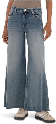 KUT from the Kloth Women's Ryan High Rise Fab Ab Super Wide Leg Raw Hem in Saudi Arabia