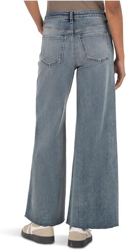 KUT from the Kloth Women's Ryan High Rise Fab Ab Super Wide Leg Raw Hem in Saudi Arabia