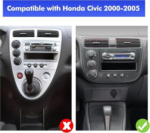2+32G Android 12 Double Din Car Stereo for Honda Civic 2000-2005 with 9-Inch Touchscreen Radio Built-in Wireless Carplay/Android Auto/GPS/Bluetooth/FM/Backup Camera in Kuwait
