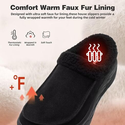 Men's Orthopedic Diabetic Winter Slippers: Wide Tox Box Comfortable Arch Support Plantar Fasciitis Walking House Clogs Shoes, Orthotic Casual Warm Slip On Loafers for Foot and Heel Pain Relief in Saudi Arabia