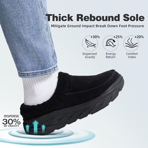 Men's Orthopedic Diabetic Winter Slippers: Wide Tox Box Comfortable Arch Support Plantar Fasciitis Walking House Clogs Shoes, Orthotic Casual Warm Slip On Loafers for Foot and Heel Pain Relief in Saudi Arabia
