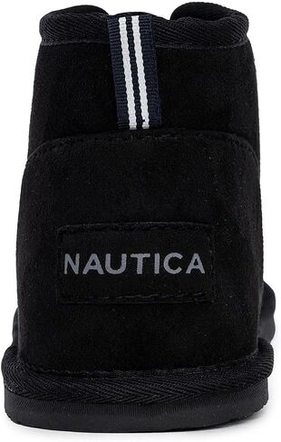 Nautica Men’s Winter Ankle Boots – Sherpa Lined Lace Up Slippers for Cold Weather, Warm Indoor Outdoor House Shoes, Comfortable Cozy Booties in Saudi Arabia