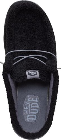 Heydude Wally Slip Sherpa Black Size 11 ، أحذية رجالي ، بغلات زلة ، مريحة وخفيفة الوزن in Saudi Arabia