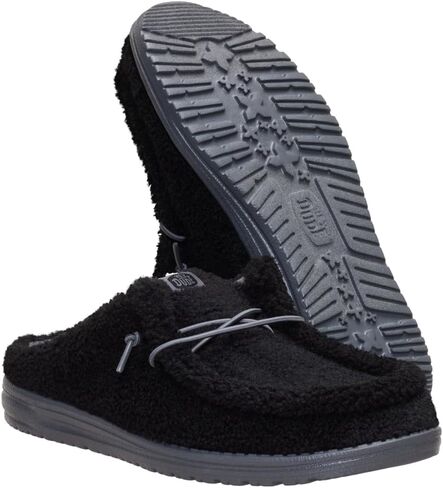 Heydude Wally Slip Sherpa Black Size 11 ، أحذية رجالي ، بغلات زلة ، مريحة وخفيفة الوزن in Saudi Arabia