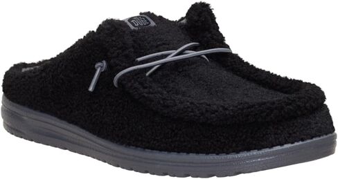 Heydude Wally Slip Sherpa Black Size 11 ، أحذية رجالي ، بغلات زلة ، مريحة وخفيفة الوزن in Saudi Arabia