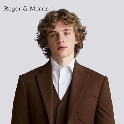 Rogers & Morris Men's 3 Pieces Suit Wool Solid Two Buttons Slim Fit Essential Style Blazer Vest Pants Set in Saudi Arabia