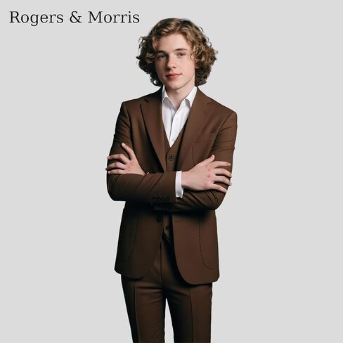 Rogers & Morris Men's 3 Pieces Suit Wool Solid Two Buttons Slim Fit Essential Style Blazer Vest Pants Set in Saudi Arabia