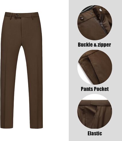 Rogers & Morris Men's 3 Pieces Suit Wool Solid Two Buttons Slim Fit Essential Style Blazer Vest Pants Set in Saudi Arabia