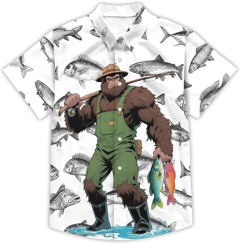 Funny Hawaiian Shirt for Men Novelty Graphic Print Casual Beach Party Vacation Short Sleeve Button Down Shirt Unisex in Kuwait
