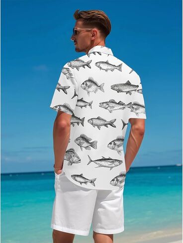 Funny Hawaiian Shirt for Men Novelty Graphic Print Casual Beach Party Vacation Short Sleeve Button Down Shirt Unisex in Kuwait