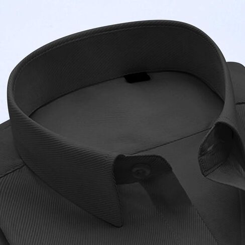 Men's Long Sleeve Solid Color Button Down Dress Shirt Casual Basic Work Shirt in Saudi Arabia