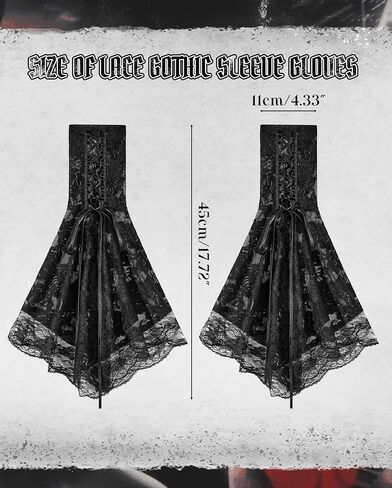 Zando Gothic Lace Arm Sleeves Long Witch Gloves for Women - Bell Fingerless Victorian Gloves Halloween Vampire Accessories in Saudi Arabia