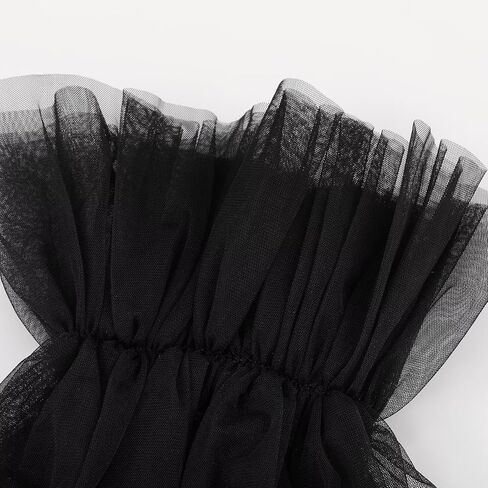 Women's Long Detachable Puffy Sheer Sleeves Fingerless Ruffle Tulle Mesh Gloves for Wedding Opera Party in Saudi Arabia