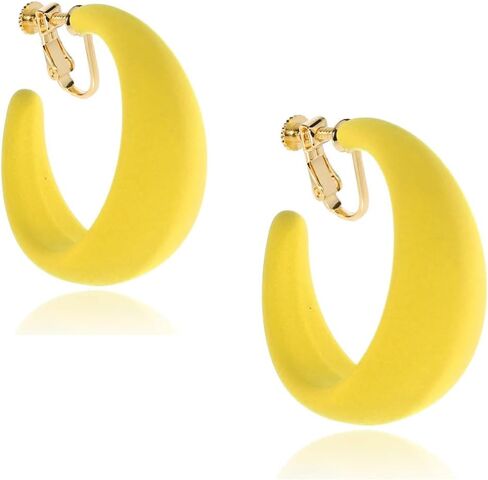 Chunky Clip on Hoop Earrings for Women, Detachable Statement Non Pierced Clips Vintage Retro Party Halloween Costumes Jewelry Gifts in Saudi Arabia
