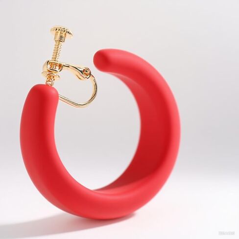 Chunky Clip on Hoop Earrings for Women, Detachable Statement Non Pierced Clips Vintage Retro Party Halloween Costumes Jewelry Gifts in Saudi Arabia