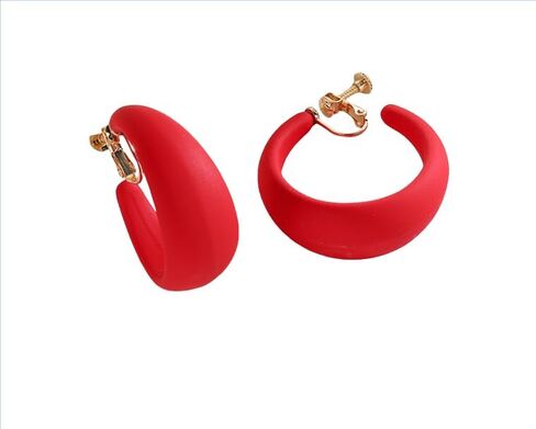 Chunky Clip on Hoop Earrings for Women, Detachable Statement Non Pierced Clips Vintage Retro Party Halloween Costumes Jewelry Gifts in Saudi Arabia