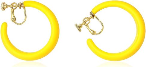 Chunky Clip on Hoop Earrings for Women, Detachable Statement Non Pierced Clips Vintage Retro Party Halloween Costumes Jewelry Gifts in Saudi Arabia