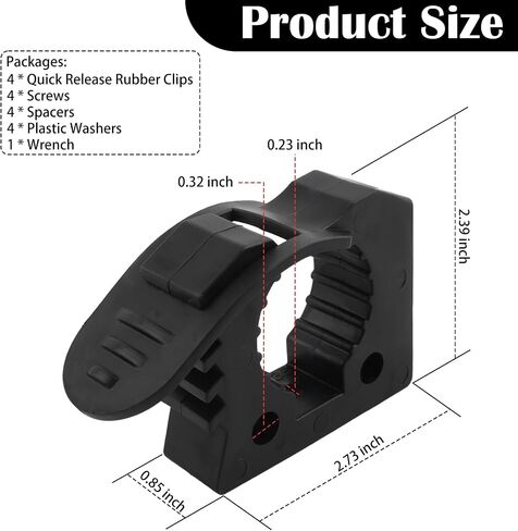 4PCS Quick Release Clamp,Adjustable Rubber Clamp for Shovel Holder & Molle Panel Mounts,Shovel Rack for Truck Automotive Tools Fits 1-1/7" to 1-3/7" Diameter Tool Handles in Saudi Arabia