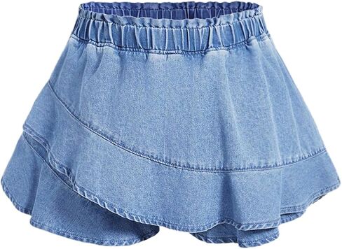 Milumia Women's Plus Size Size Hull Hens Shorts مرنة عالية الخصر الصيف Skorts in Saudi Arabia