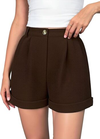 Women's Wide Leg Shorts Pleated High Waisted Dressy Casual Summer Shorts in Saudi Arabia