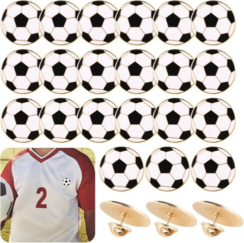 30 Pcs Sports Lapel Pins, Soccer Ball Enamel Pins, Football Metal Shirt Tie Brooches, Sports-themed Hat Charm Decorations for Backpack, Pin Presents for Ball Lovers, 0.98" in Saudi Arabia