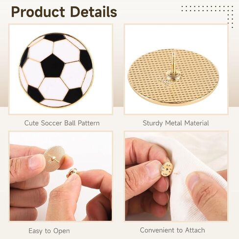 30 Pcs Sports Lapel Pins, Soccer Ball Enamel Pins, Football Metal Shirt Tie Brooches, Sports-themed Hat Charm Decorations for Backpack, Pin Presents for Ball Lovers, 0.98" in Saudi Arabia