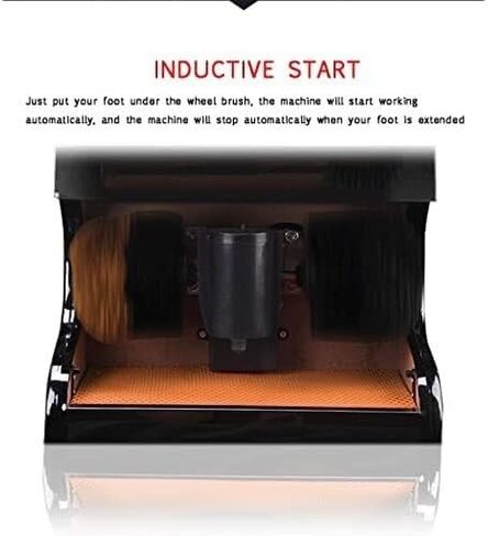 Commercial Vertical Shoe Polisher, Automatic Induction Shoe Polishing Machine for Hotel Lobby, Electric Shoe Brush with Silent Rotation (White)(Sliver) in Saudi Arabia