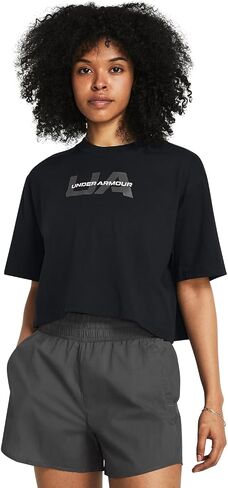 Under Armour 1386846-1-SM UA W Boxy Crop Branded SS Black SM in Saudi Arabia