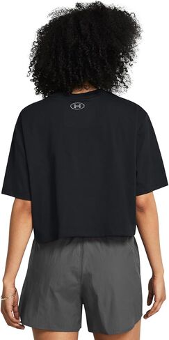 Under Armour 1386846-1-SM UA W Boxy Crop Branded SS Black SM in Saudi Arabia
