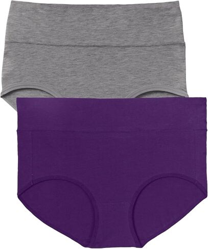 Comfort Comfort Choice Plus Size Cotton Spandex Comfort Brief 2 pack in Kuwait