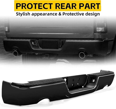 KUAFU Rear Step Bumper Assembly Compatible with 2009-2022 Dodge RAM 1500 W/Dual & license lamp W/O Sensor Holes Replacement For CH1103123 Two Packages in Saudi Arabia
