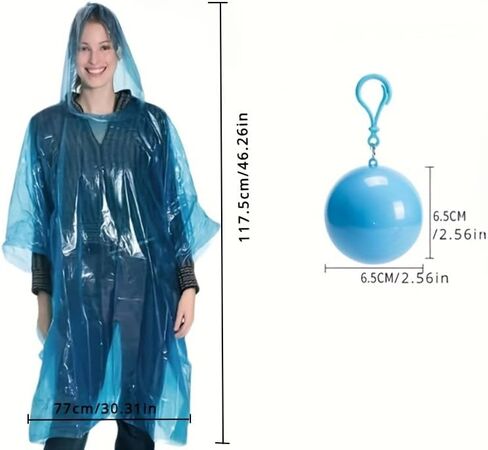 1pcs Portable Disposable Emergency Raincoats Keychain, Rain Poncho In A Ball For Traveling Hiking Fishing Camping in Saudi Arabia