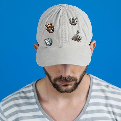 دبابيس القبعة الألمانية المعدنية في أكتوبر مع لافتة ألمانيا - بافاريان بافاريس إيدلويس صفن البالش دبوس - ملحق أزياء Oktoberfest التقليدي | مهرجان أكتوبر هاوس in Kuwait