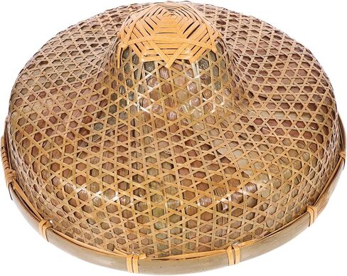 Luxshiny Vintage Vietnamese Style Bamboo Hat Brim Straw Sun Hat for Garden Travel Photography in Kuwait