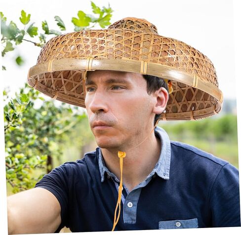 Luxshiny Vintage Vietnamese Style Bamboo Hat Brim Straw Sun Hat for Garden Travel Photography in Kuwait
